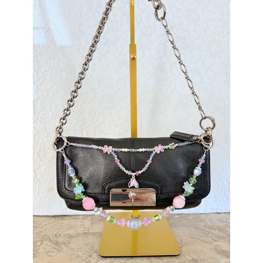Vintage Y2K Coach Kristin black wristlet cell phone bag mini bag - Picture 2 of 16